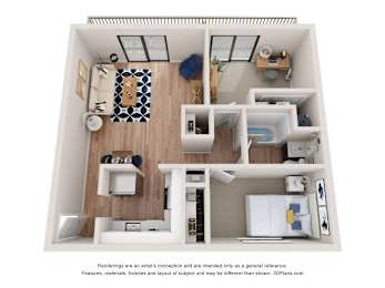 2 beds, 1 bath, 840 sqft, $1,734