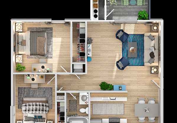 2 beds, 1 bath, 816 sqft, $1,804