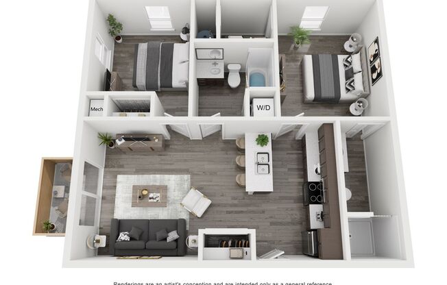 2 beds, 2 baths, 870 sqft, $1,315, Unit 300-203