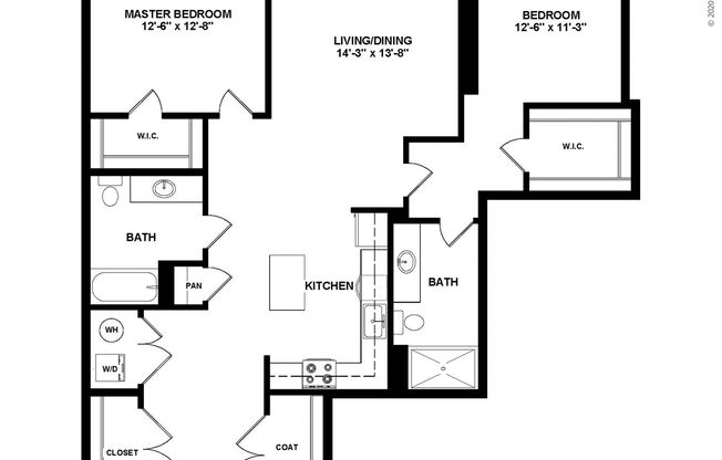2 beds, 2 baths, 1,353 sqft, $5,620, Unit 306