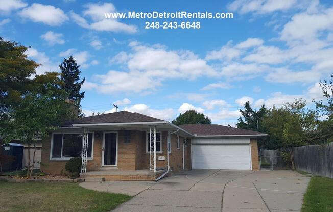 3 Bed, 2 Bath Remodeled Ranch with Attached 2 Car Garage, Finished Basement and Fenced in Yard!