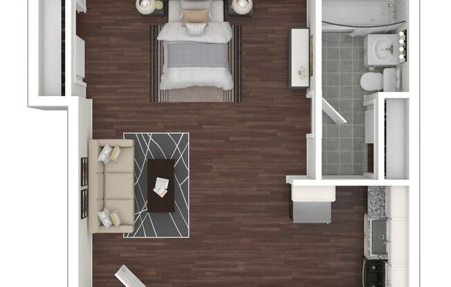 Studio, 1 bath, 450 sqft, $1,650, Unit 08A