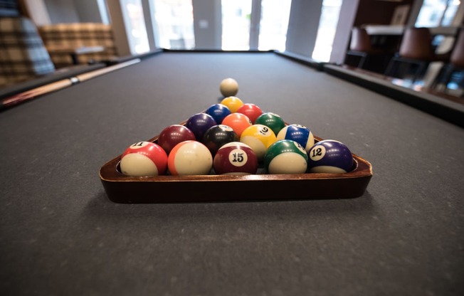Pool Table at Confluence on 3rd Apartments in Downtown Des Moines