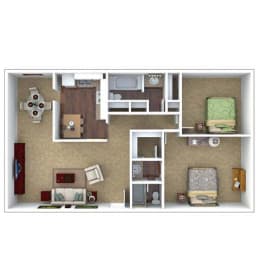 2 beds, 2 baths, 1,150 sqft, $1,254