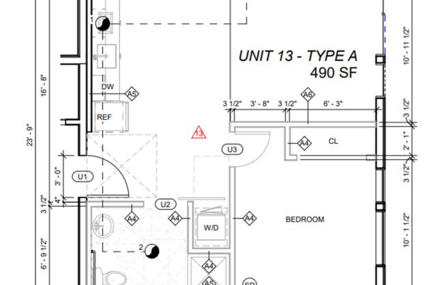 Studio, 1 bath, 300 sqft, $1,571, Unit 205