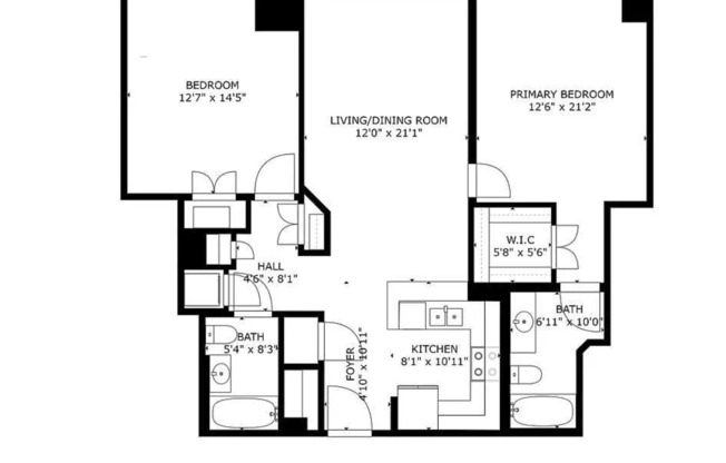 2 beds, 2 baths, $3,200, Unit Unit 806