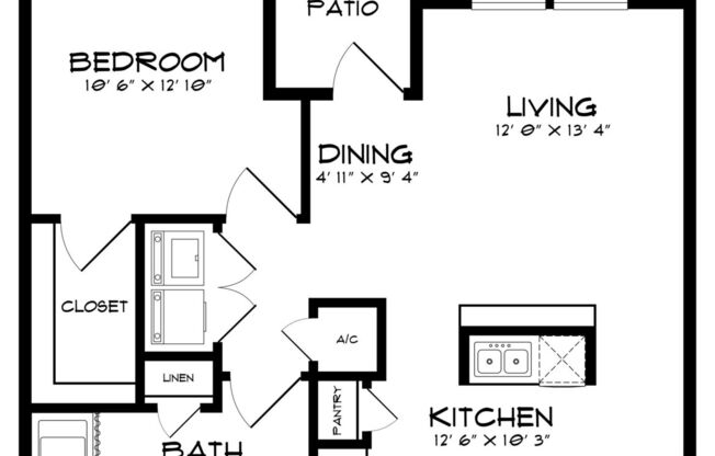 1 bed, 1 bath, 746 sqft, $1,360