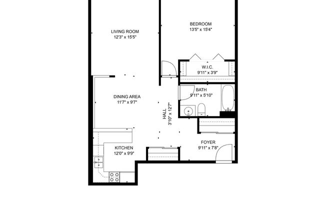 1 bed, 1 bath, 900 sqft, $1,099, Unit FF101