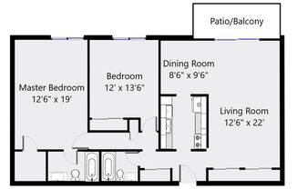 2 beds, 2 baths, 1,155 sqft, $1,435