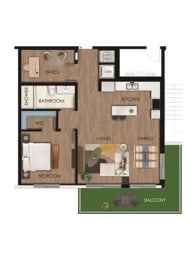 1 bed, 1 bath, 1,012 sqft, $1,993