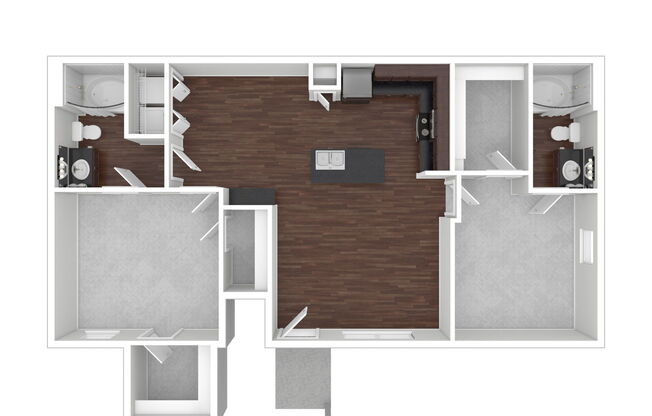 2 beds, 2 baths, 1,124 sqft, $1,555