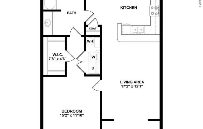 1 bed, 1 bath, 811 sqft, $1,086