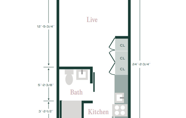 Studio, 1 bath, 293 sqft, $1,002, Unit 417 - MHA