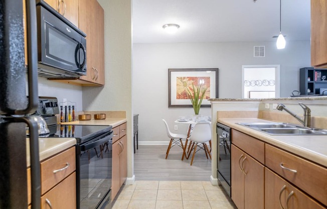 a kitchen at Verano apartments