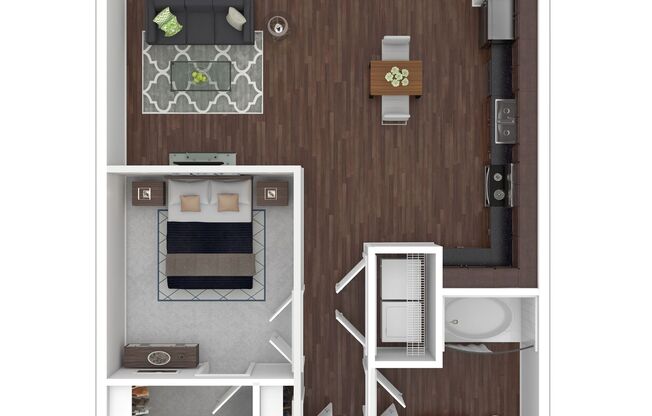 1 bed, 1 bath, 702 sqft, $1,279