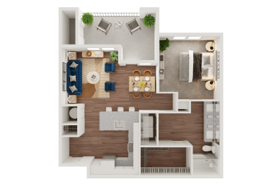 1 bed, 1 bath, 857 sqft, $1,487