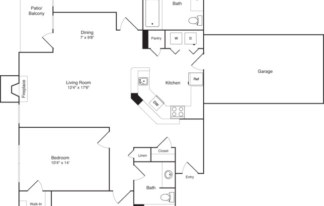 3 beds, 2 baths, 1,245 sqft, $3,705, Unit 012