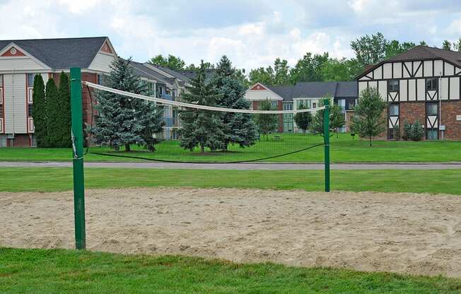 Sand Volleyball Court at Charter Oaks Apartments, Davison, 48423