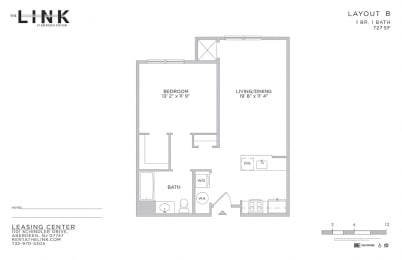 1 bed, 1 bath, 727 sqft, $2,315