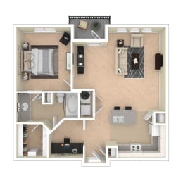 1 bed, 1 bath, 911 sqft, $1,263