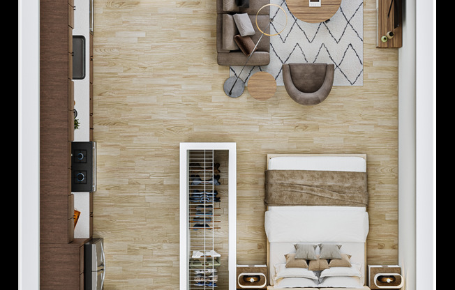 Studio, 1 bath, 572 sqft, $1,565, Unit 644