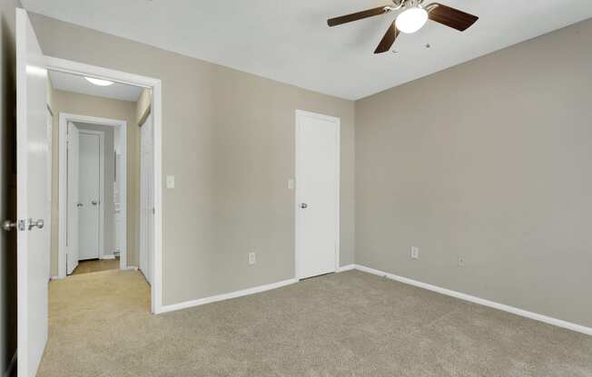 Spacious Bedroom With Ceiling Fan