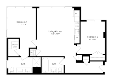 2 beds, 2 baths, 991 sqft, $3,648