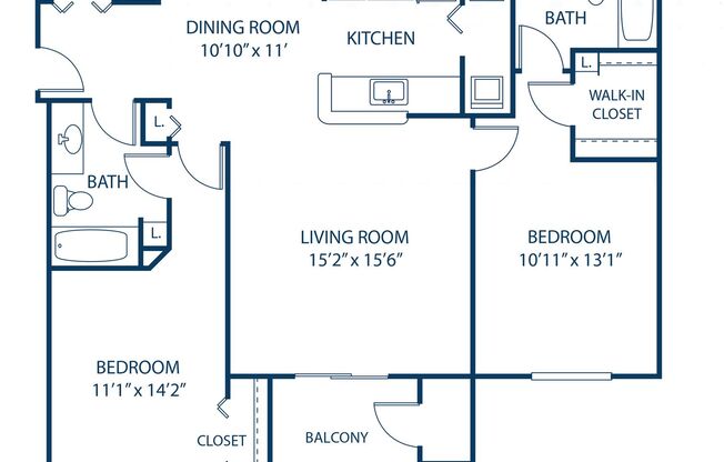 2 beds, 2 baths, 1,130 sqft, $1,434, Unit 1208