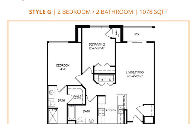 2 beds, 2 baths, 1,078 sqft, $1,670, Unit 328