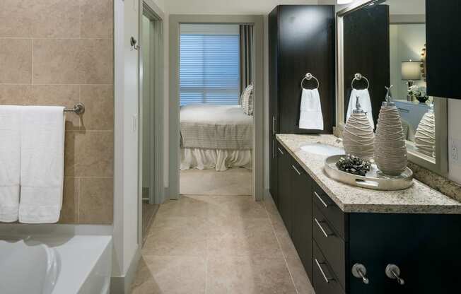 Spa-inspired bathrooms with large soaking tubs at Cannery Park by Windsor, San Jose, California
