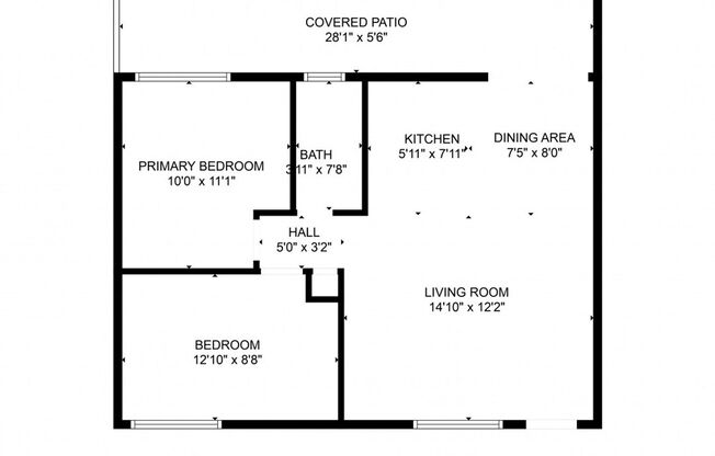 2 beds, 1 bath, 600 sqft, $1,100, Unit 212