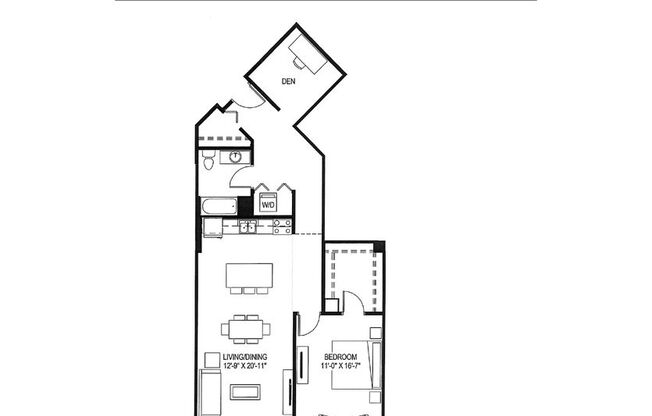 1 bed, 1 bath, 999 sqft, $1,844, Unit 403