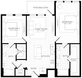 2 beds, 2 baths, 1,079 sqft, $3,061