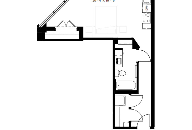 Studio, 1 bath, 554 sqft, $1,050, Unit 161401