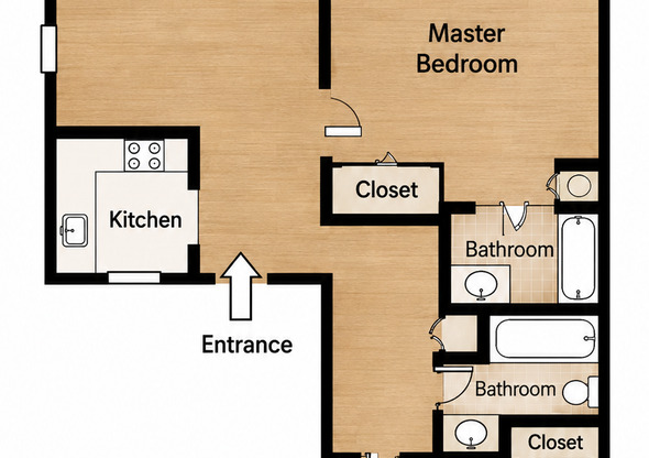 2 beds, 2 baths, $2,048, Unit 116