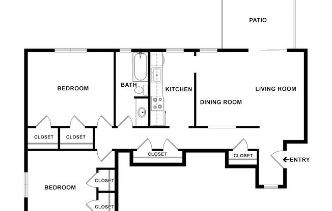 2 beds, 1 bath, 1,100 sqft, $1,285
