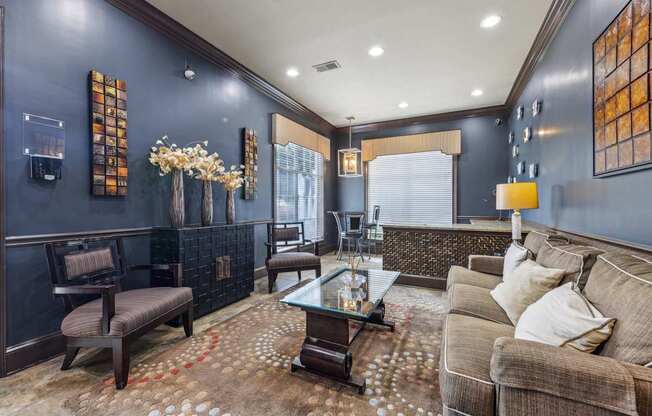 Resident Clubhouse with seating and  business center