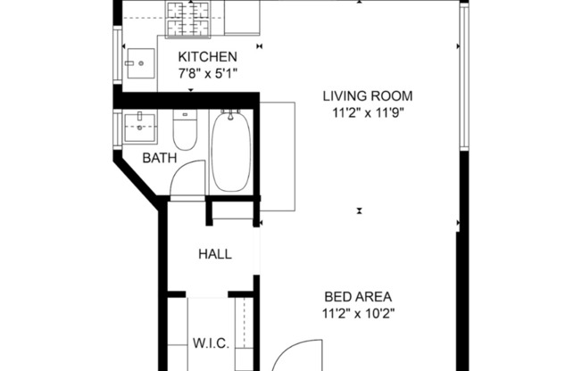 Studio, 1 bath, 450 sqft, $1,145, Unit 3411-206