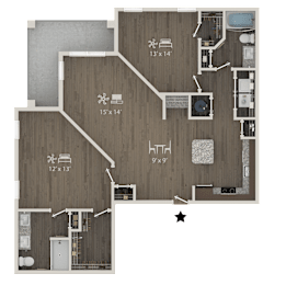 2 beds, 2 baths, 1,353 sqft, $2,449