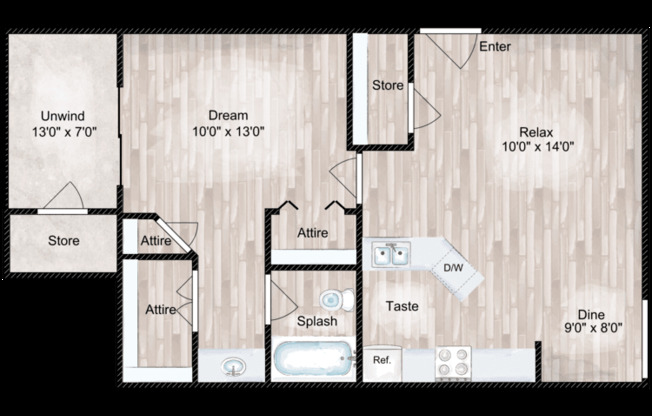 1 bed, 1 bath, 620 sqft, $774