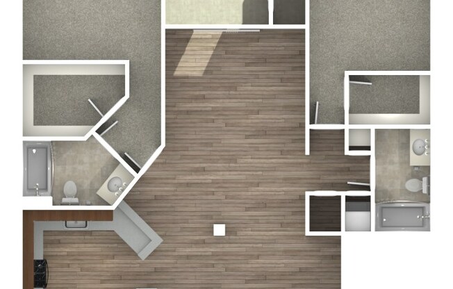 2 beds, 2 baths, 1,242 sqft, $2,322