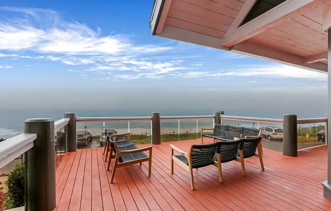deck overlooking the ocean  at OceanAire Apartment Homes, Pacifica, CA