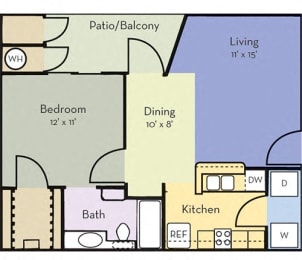 1 bed, 1 bath, 667 sqft, $1,555