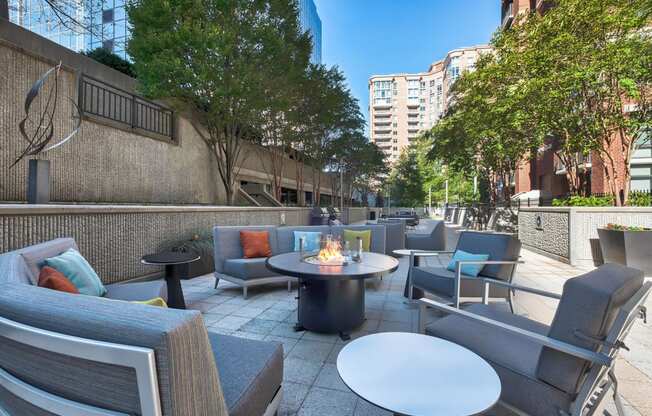 Outdoor Living Area Including Fire Pit at Halstead Tower by Windsor, Alexandria, 22302