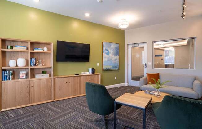The community cyber lounge / cafe with seating and tv