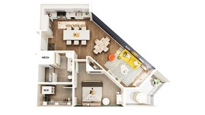 1 bed, 1 bath, 771 sqft, $2,335