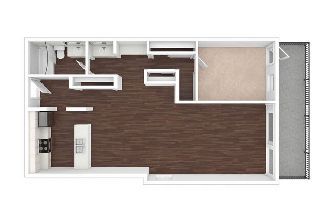 1 bed, 1 bath, 910 sqft, $2,677