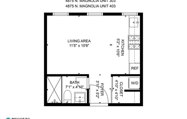 Studio, 1 bath, 242 sqft, $1,550, Unit 403