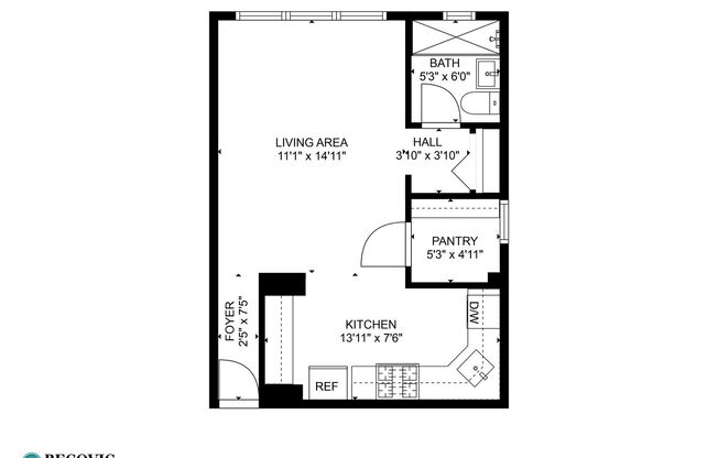 Studio, 1 bath, 375 sqft, $1,495, Unit 609