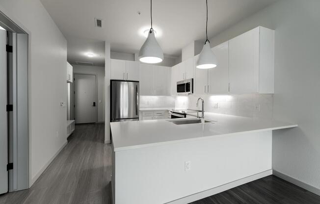 Sleek kitchens featuring Under-cabinet lighting